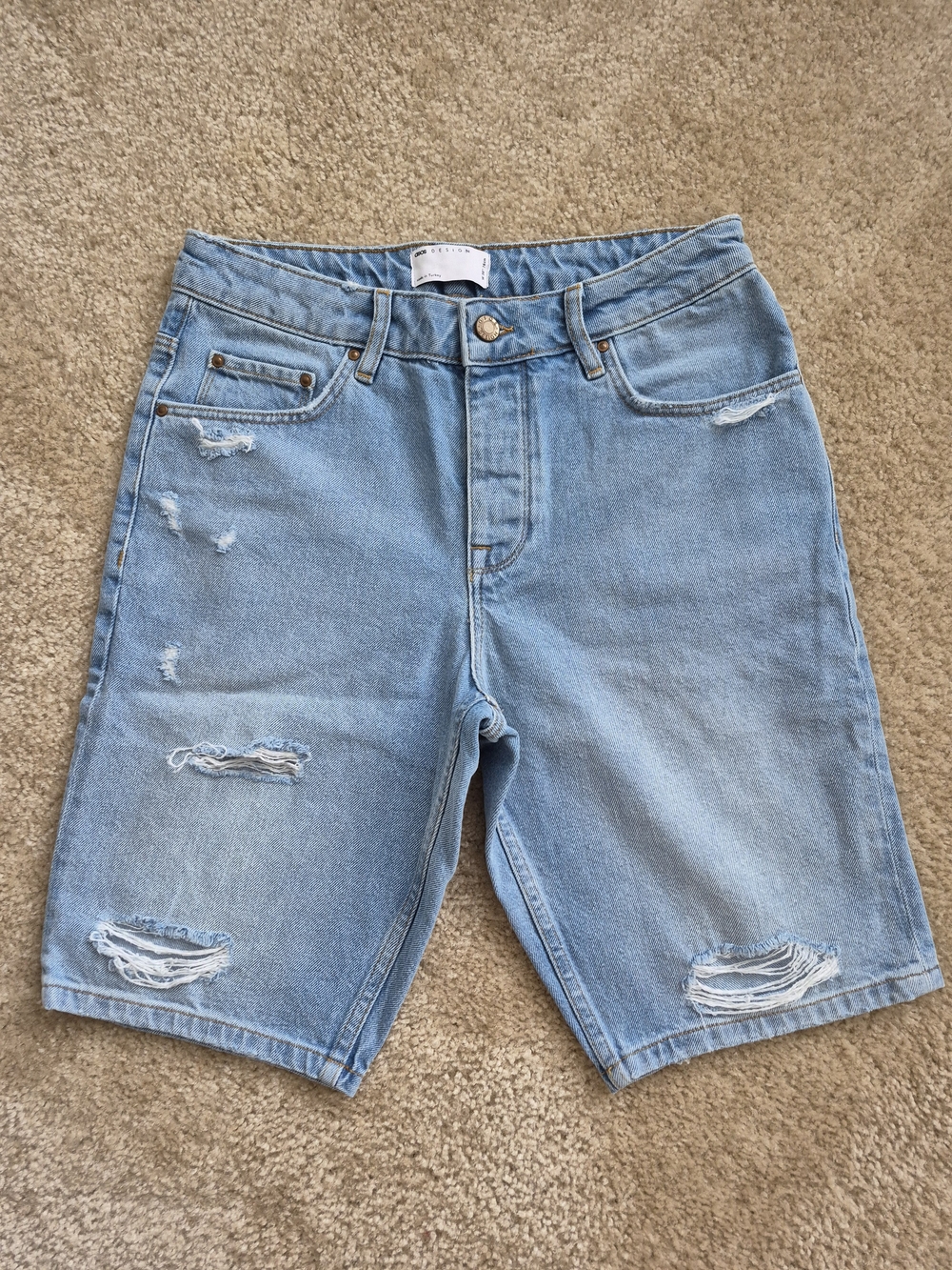 Asos Light Blue Distressed Womens  Denim Shorts